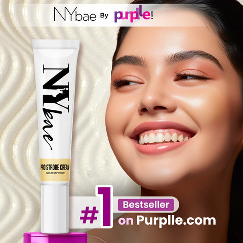 NY Bae PRO Strobe Cream - Gold Sapphire (12 gm) | Primer + Highlighter + Moisturizer | Dewy Makeup | Glowing Korean Skin | Best Suited For Normal To Dry Skin