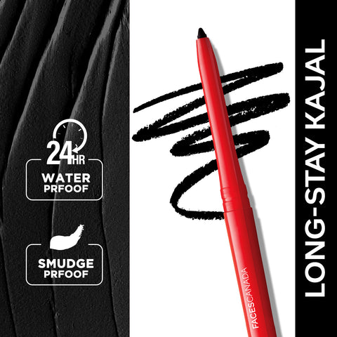 FACES CANADA Magneteyes Kajal - Black, 0.35g | 24HR Long Stay | One Stroke Smooth Glide | Waterproof, 0.35 gm