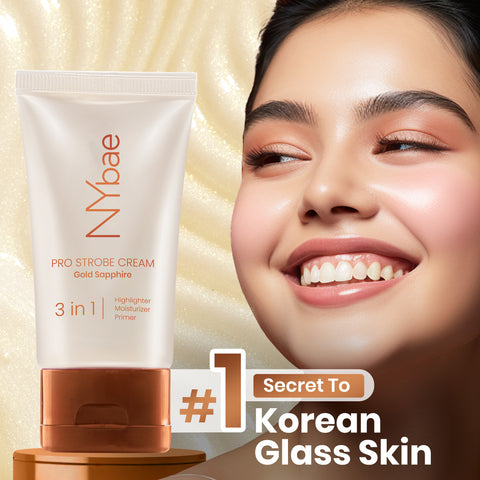 NY Bae PRO Strobe Cream - Gold Sapphire (30 gm) | Primer + Highlighter + Moisturizer | Dewy Makeup | Glowing Korean Skin | Value Pack | Best Suited For Normal To Dry Skin
