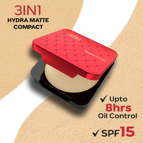 FACES CANADA 3in1 All Day Hydra Matte Compact Powder - Beige 02 9 gm