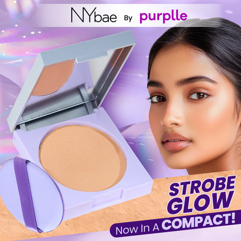 NY Bae Strobe Glow Compact Powder – Soft Gold 03 (8.5 gm) Fair-Medium Skin Tone