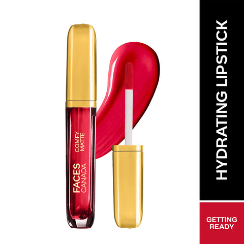 FACES CANADA Comfy Matte Liquid Lipstick - Getting Ready 02, 3.8 ml | Comfortable 10HR Longstay | Intense Matte Color | Almond Oil & Vitamin E Infused | Super Smooth | No Dryness | No Alcohol