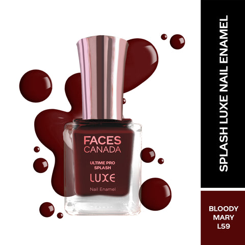 FACES CANADA Ultime Pro Splash Luxe Nail Enamel - Bloody Mary (L59), 12ml | Glossy Finish | Quick Drying | Long Lasting | High Shine | Chip Defiant | Even-Finish | Vegan | Non-Toxic | Ethanol-Free