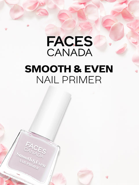 FACES CANADA Smooth & Even Nail Primer, 5ml | Vitamin E & Rose Quartz | Rose Flower Extract | Satin Matte Finish | Hydrated, Nourished & Brighter Nails | Blurs Imperfections | Conceals Ridges