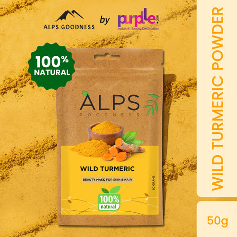 Alps Goodness Powder - Wild Turmeric (50 gm) | 100% Natural Kasturi Haldi Powder | No Chemicals, No Preservatives, No Pesticides | Face Mask for Even Toned Skin & Glow