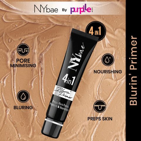 NY Bae Blurin' Primer (15g) | 4 in 1 Face Primer | Preps, Blurs Pores, Protects, 15 gm