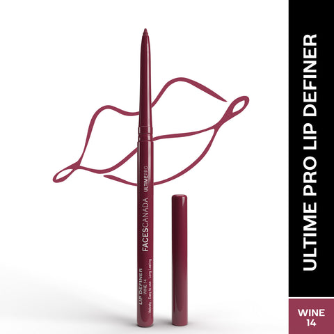 FACES CANADA Ultime Pro Lip Definer - Wine 14,0.35 gm | Rich & Creamy Texture | Matte Finish | Fuller & Brighter Lips | Easily Blendable | Highly Pigmented | Waterproof & Smudgeproof