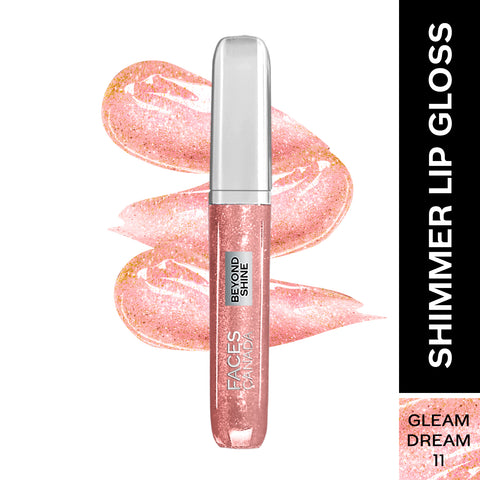 FACES CANADA Beyond Shine Lip Gloss - Gleam Dream 11, 3.8 ml | Lightweight Non-Sticky Luxurious Texture For Glossy Lips | Shimmer Finish | Instant Shine | Fuller, Supple & Plump Lips | 24HR Hydration