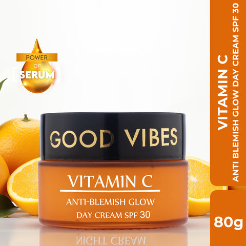 Good Vibes Anti-Blemish Glow Vitamin C Day Cream SPF 30 With Power Of Serum | Spotless, Brightening, Depigmentation | (80 gm)