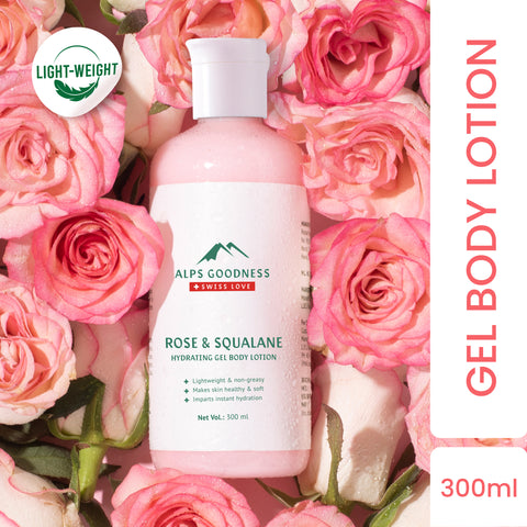Alps Goodness Rose & Squalane Hydrating Gel Body Lotion (300 ml) |Top Rated Best Body Lotion | Lightweight | Sulphates FreeA Paraben Free & Cruelty Free | Vegan