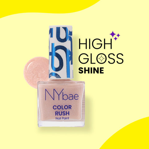 NY Bae Color Rush Nail Paint - Pink Pearl 37 (5.6 ml) | Chip Resistant | Long Lasting | Quick Dry | Gel Nail Polish