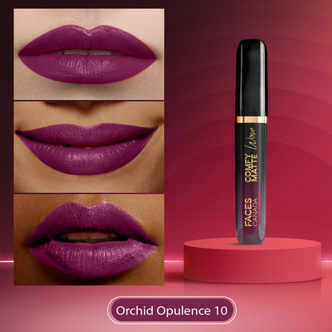 FACES CANADA Comfy Matte Wow Liquid Lipstick - Orchid Opulence 10, 3.8 ml | One Swipe Application | Highly Pigmented | Comfortable Wear | Glides Smoothly | Long Lasting | Transferproof