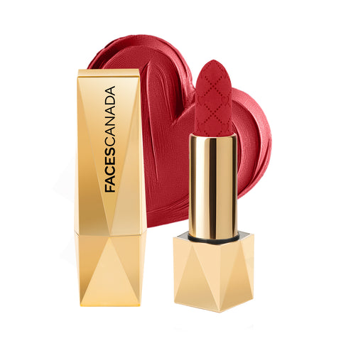 FACES CANADA Comfy Silk Obsession Lipstick - Addictive Red 09, 4 gm| Creamy Matte Finish | Highly Pigmented | 8 Hours Long Stay | Luxurious & Elegant | Glides Effortlessly | Silky Smooth Texture | Hydrating Lips