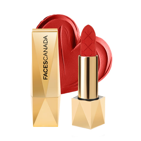 FACES CANADA Comfy Silk Obsession Lipstick - Fearless Red 10, 4 gm | Creamy Matte Finish | Highly Pigmented | 8 Hours Long Stay | Luxurious & Elegant | Glides Effortlessly | Silky Smooth Texture | Hydrating Lips