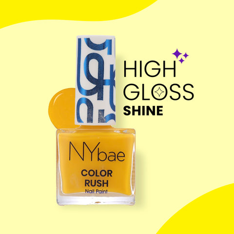 NY Bae Color Rush Nail Paint - Yellow Fever 03 (5.6 ml) | Chip Resistant | Long Lasting | Quick Dry | Gel Nail Polish