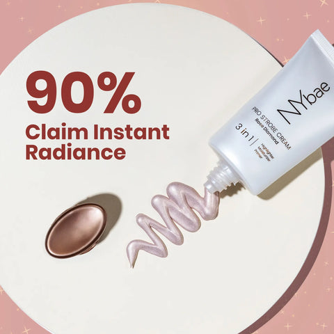 NY Bae PRO Strobe Cream - Rose Diamond (30 gm) | Primer + Highlighter + Moisturizer | Dewy Makeup | Glowing Korean Skin | Liquid Highlighter | Intense Glow | Value Pack | Best Suited For Normal To Dry Skin