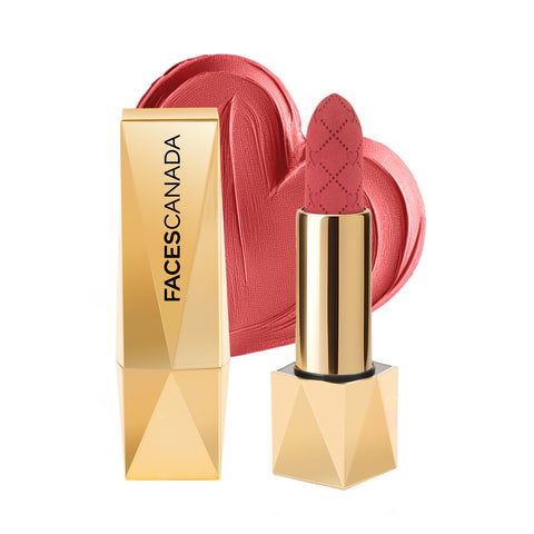 FACES CANADA Comfy Silk Obsession Lipstick - Expressive Peach 04, 4 gm | Creamy Matte Finish | Highly Pigmented | 8 Hours Long Stay | Luxurious & Elegant | Glides Effortlessly | Silky Smooth Texture | Hydrating Lips
