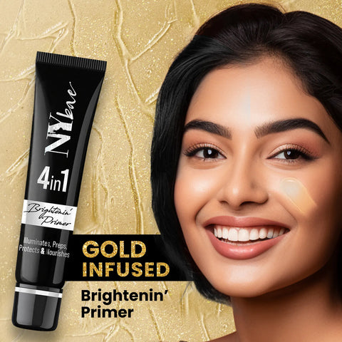 NY Bae 4IN1 Brightenin' Primer (15 gm) | Bright Skin | Pore Minimising | Golden Glow | Long Lasting Makeup | Glowy Face Base