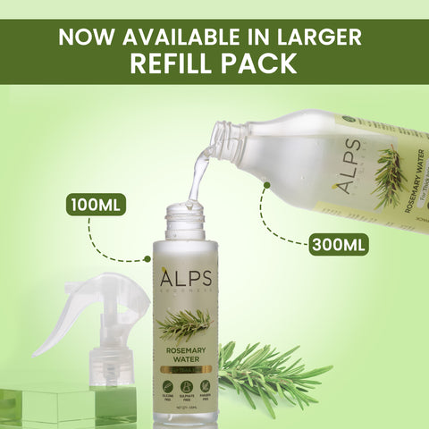 Alps Goodness Rosemary Water Refill Pack (305 ml) | Boosts Hair Growth | Reduces Hair Fall | Hair Spray for Hair Growth | Viral Rosemary Water