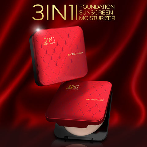 FACES CANADA 3in1 All Day Hydra Matte Compact Powder - Ivory 01 9 gm