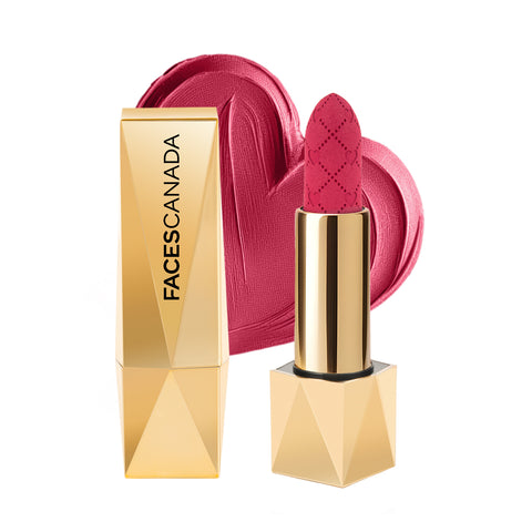 FACES CANADA Comfy Silk Obsession Lipstick - Passionate Pink 01, 4 gm | Creamy Matte Finish | Highly Pigmented | 8 Hours Long Stay | Luxurious & Elegant | Glides Effortlessly | Silky Smooth Texture | Hydrating Lips