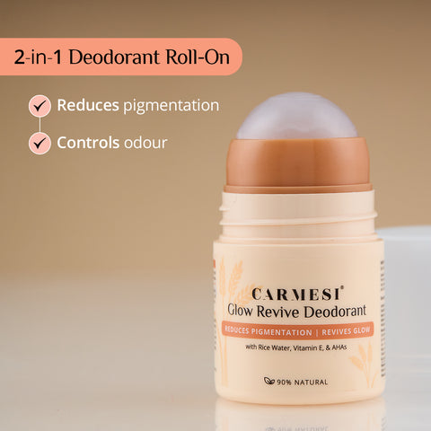 Carmesi Glow Revive Underarm Roll On Deodorant for Women 50ml