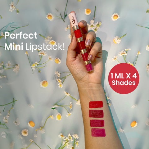 NY Bae 4 IN 1 Lip Play Liquid Lipstick - Rose Rush (4 ml) | Matte Lips | Super Pigmented | Multi-Use | Maroon & Red Shades | Travel Kit