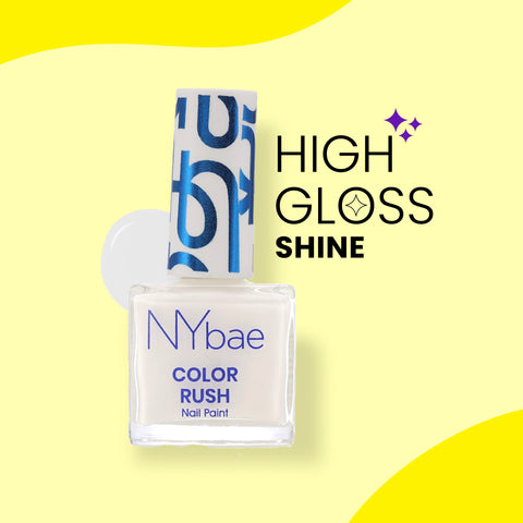 NY Bae Color Rush Nail Paint - Joyful Jasmine 34 (5.6 ml) | Chip Resistant | Long Lasting | Quick Dry | Gel Nail Polish