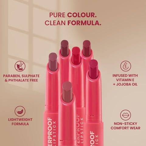 NY Bae Transfer-proof Matte Crayon Lipstick – Scarlet 01 - 2 gm Creamy & Moisturizing | Vitamin E| Feather Light Texture | 12 shades for all Indian skin tones | Smudge Proof | Retractable Easy to Use | Smooth Application | 8 hrs+ Long Lasting