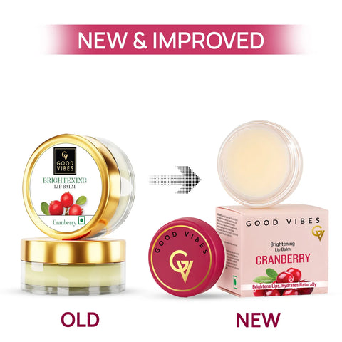 Good Vibes Cranberry Brightening Lip Balm | New & Improved| Ideal for Chapped & Pigmented lips | Brightens lips (5.5 gm)