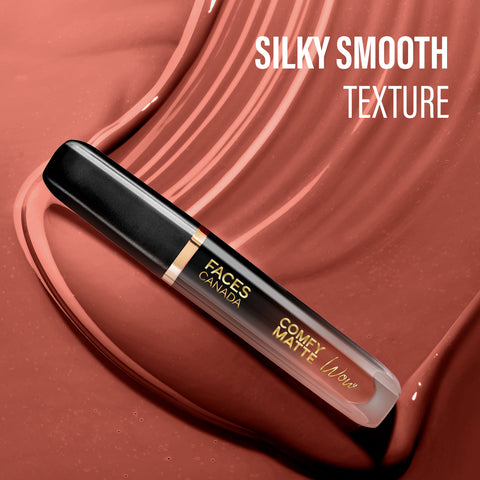 FACES CANADA Comfy Matte Wow Liquid Lipstick - Choco Couture 01, 3.8 ml | One Swipe Application | Highly Pigmented | Comfortable Wear | Glides Smoothly | Long Lasting | Transferproof