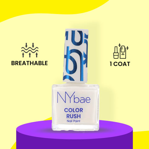 NY Bae Color Rush Nail Paint - Joyful Jasmine 34 (5.6 ml) | Chip Resistant | Long Lasting | Quick Dry | Gel Nail Polish