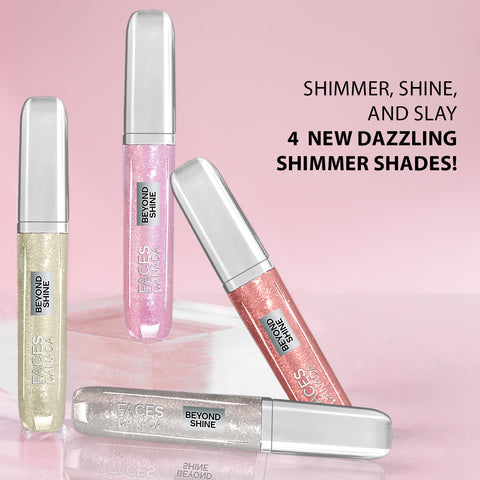 FACES CANADA Beyond Shine Lip Gloss - Gleam Dream 11, 3.8 ml | Lightweight Non-Sticky Luxurious Texture For Glossy Lips | Shimmer Finish | Instant Shine | Fuller, Supple & Plump Lips | 24HR Hydration