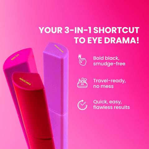 NY Bae 3 in 1 Enhancer | Smudgeproof Matte Eyeliner | Volumizing Mascara | Brow Serum - Primes Sets & Shapes | Magnetic Case | Eye Makeup | Travel Kit (18 ml)