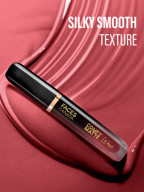 FACES CANADA Comfy Matte Wow Liquid Lipstick Maroon Maven 05, (3.8 ml) | One Swipe Application | Highly Pigmented | Comfortable Wear | Glides Smoothly | Long Lasting | Transferproof