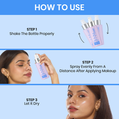 NY Bae Dewy Setting Spray (60 ml) | Glowing Skin | Dewy Makeup Fixer | Long Lasting Makeup | Crease-Free | Hydrating Face Mist | Hyaluronic Acid | Normal To Dry Skin