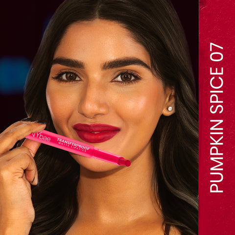 NY Bae Transfer-proof Matte Crayon Lipstick – Pumpkin Spice 07 - 2 gm Creamy & Moisturizing | Vitamin E| Feather Light Texture | 12 shades for all Indian skin tones | Smudge Proof | Retractable Easy to Use | Smooth Application | 8 hrs+ Stay