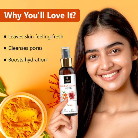 Good Vibes De-Tan Glow Toner Ubtan | Tan free, Brightening, Pigmentation (200 ml)
