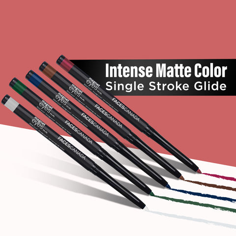 FACES CANADA Magneteyes Color Kajal - White Serenity, 0.30 gm | Highly Pigmented Kohl | 12HR Long Stay | Single Stroke Glide | Waterproof & Smudgeproof | Almond Oil Enriched