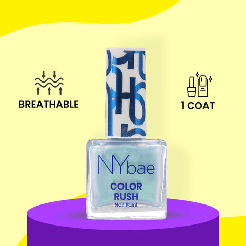 NY Bae Color Rush Nail Paint - Mad Metal Chrome 23 (5.6 ml) | Chip Resistant | Long Lasting | Quick Dry | Gel Nail Polish