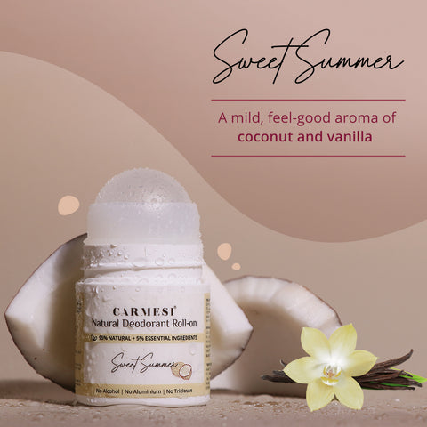 Carmesi Natural Deodorant Roll-on - Sweet Summer 50 ml