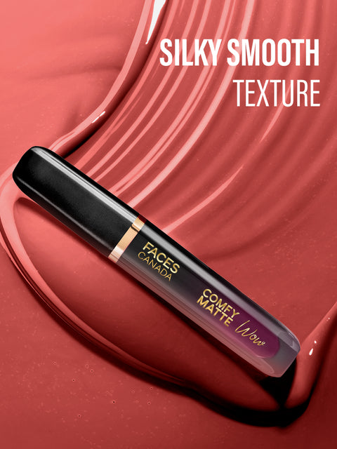 FACES CANADA Comfy Matte Wow Liquid Lipstick Pink Petal 09, (3.8 ml) | One Swipe Application | Highly Pigmented | Comfortable Wear | Glides Smoothly | Long Lasting | Transferproof