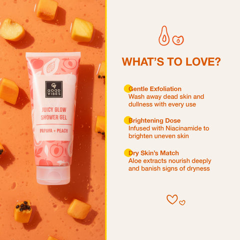 Good Vibes Papaya & Peach Juicy Glow Shower Gel – 200 ml