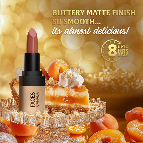FACES CANADA Comfy Matte Velvet Touch Lipstick - Apricot Jam 15, 4.2 gm | Velvety Matte Finish | 8HR Longstay | Intense Colour | Hydrating Lips | Smooth Application | Foodproof & Crackproof