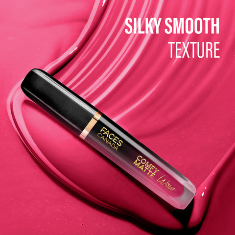 FACES CANADA Comfy Matte Wow Liquid Lipstick - Fuschia Fun 06, 3.8 ml | One Swipe Application | Highly Pigmented | Comfortable Wear | Glides Smoothly | Long Lasting | Transferproof