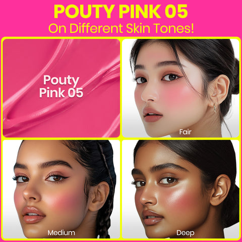 NY Bae Dewy Creme Blush – Pouty Pink 05 (5.5 ml) | Liquid Blush