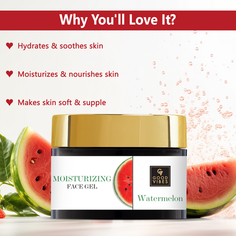 Good Vibes Watermelon Moisturizing Gel | DEWY, Oil free, Light Weight (100 gm)