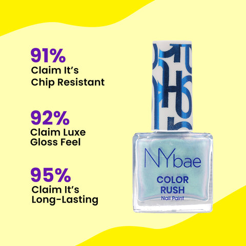 NY Bae Color Rush Nail Paint - Mad Metal Chrome 23 (5.6 ml) | Chip Resistant | Long Lasting | Quick Dry | Gel Nail Polish