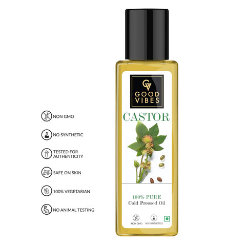 Good Vibes 100% Pure Castor Carrier Oil Cold Pressed | For Hair Growth | (200 ml)