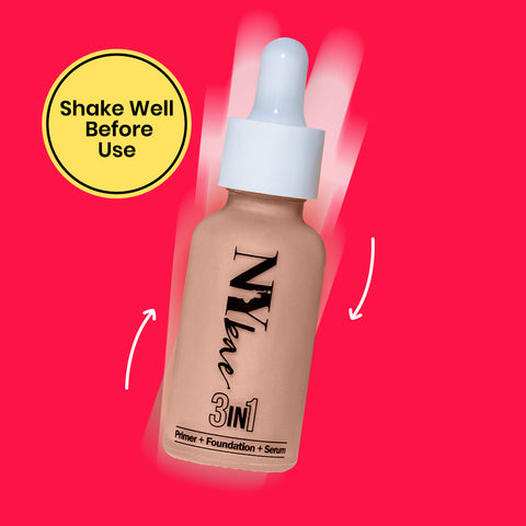 NY Bae 3 IN 1 Serum Foundation - Cool Cashew 04 (30 ml) | Infused with Primer | Moisturising I Glowing Korean Skin I Celeb Glow | Dewy Makeup | Evens Skin Tone | Ultra Glow